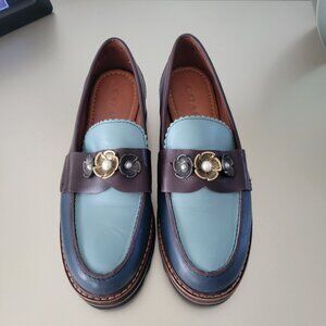 Coach Loafers with Metal Flower Embellishment Women's Size 5